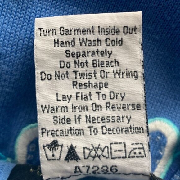 VTG Designer Bob Mackie Floral Embroidery Cutout Cardigan Sweater M Blue #48B - Picture 10 of 10